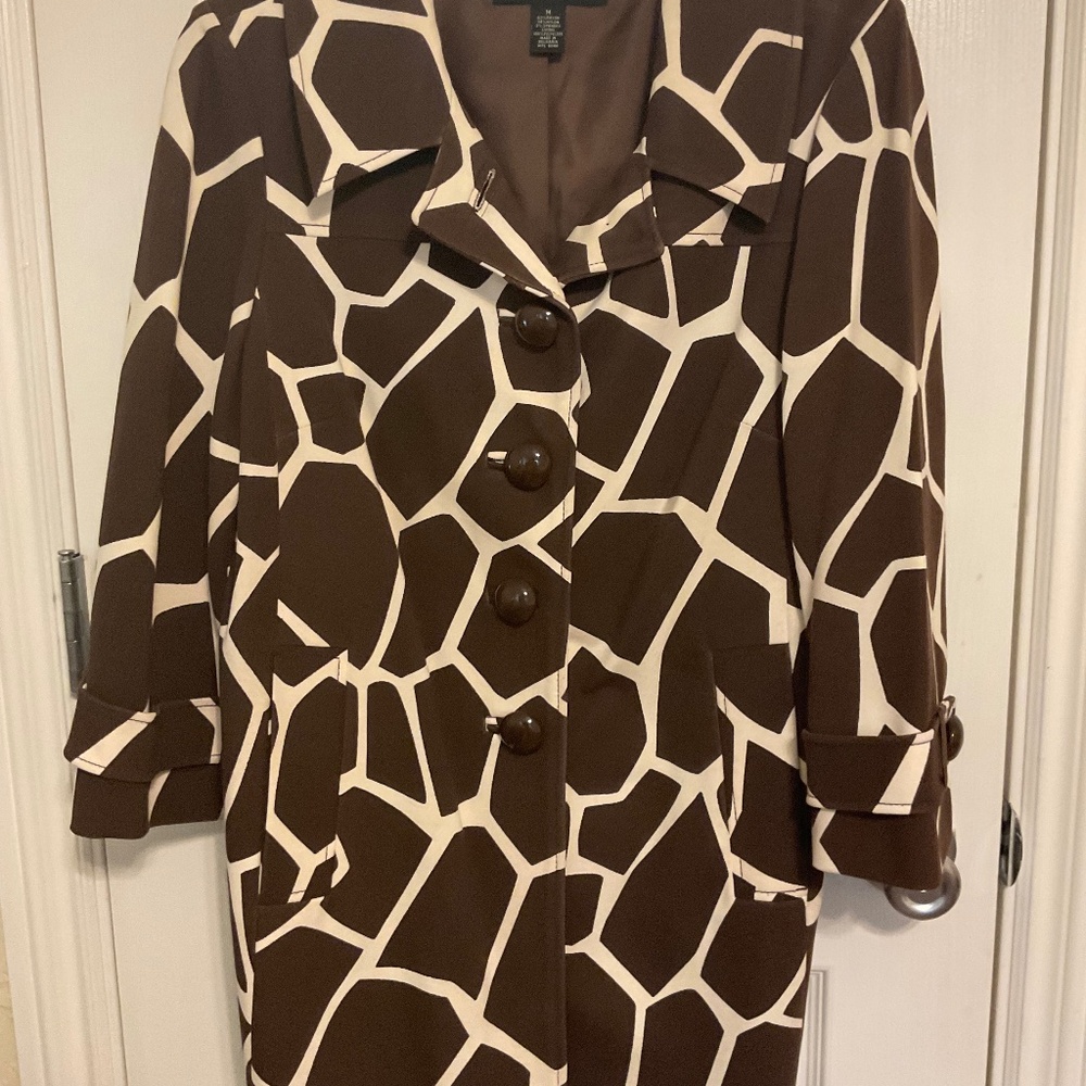 INC International Concepts Giraffe Print Coat – Size Medium